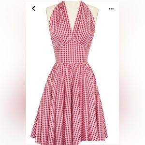 Trashy Diva Red Gingham Halter Dress Size 6